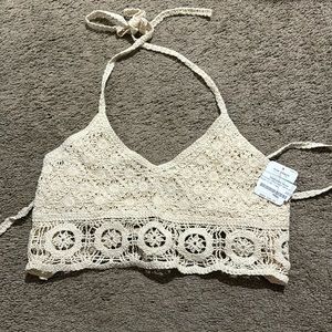NWT free people crochet crop top